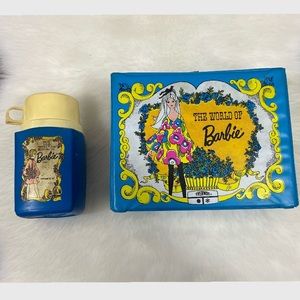 MATTEL Vintage 1971 ‘The World Of Barbie’ Vinyl Handled Lunchbox & Thermos
